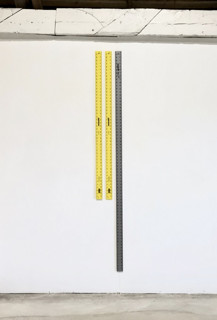 Sylvan Lionni, Measure, 2020. car paint and offset on metal.