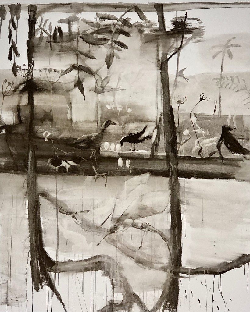 Jungle, 2019, äggolje tempera, 244 x 198 cm. Pris 40.000:-